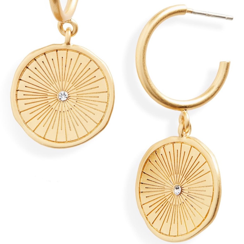 Madewell Coin Charm Earrings OS NWT - Picture 1 of 3